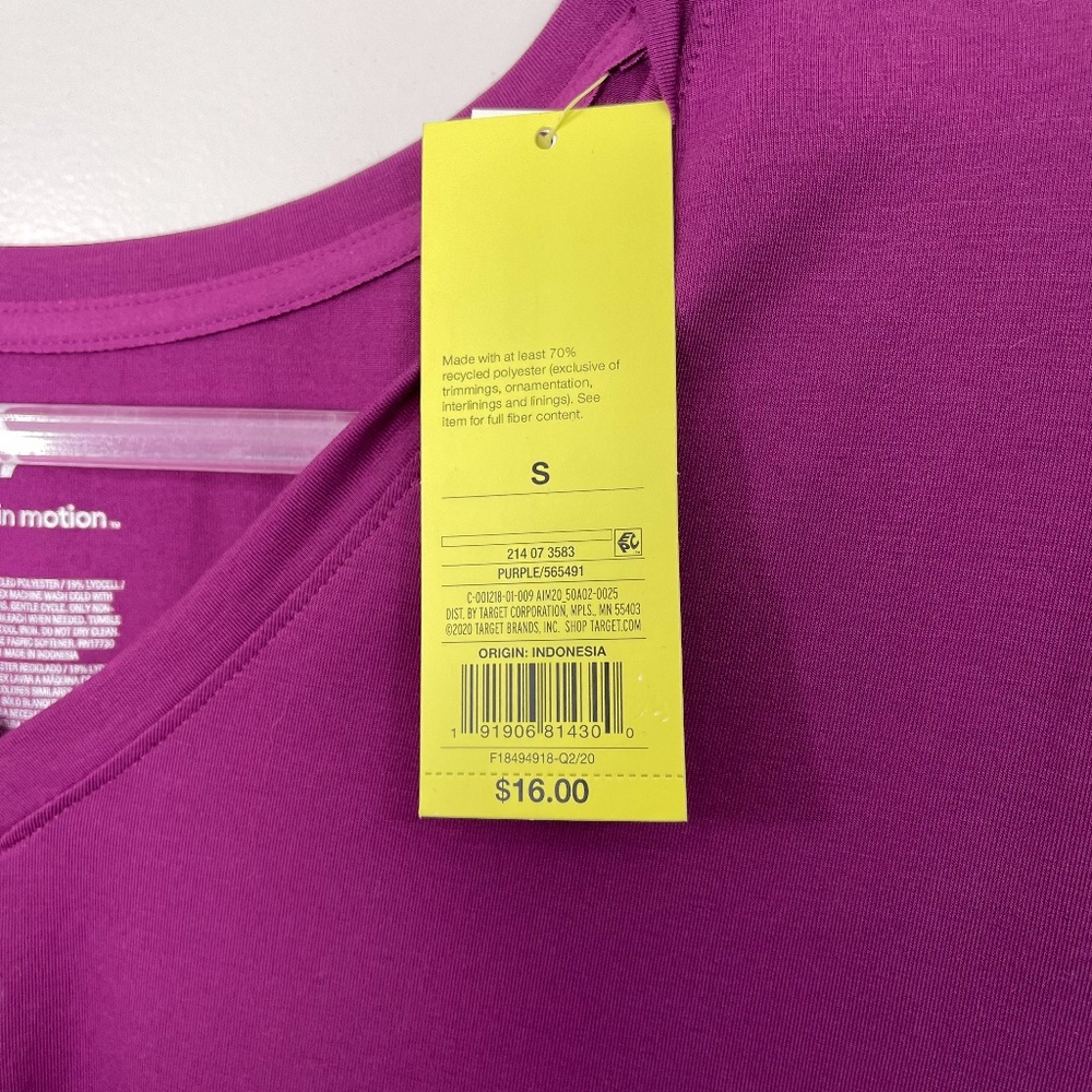 All In Motion Workout Top Sz S NWT - Picture 2 of 9